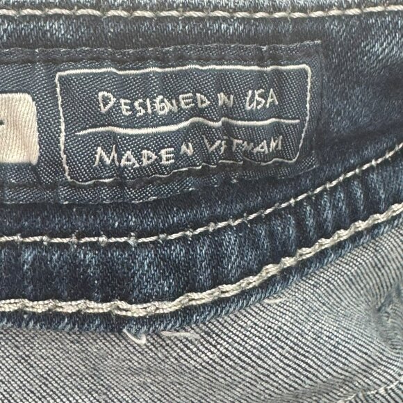 Miss Me Easy Boot Cut Blue Denim Jeans Womens Size 32 Embellished Pockets - Picture 9 of 13